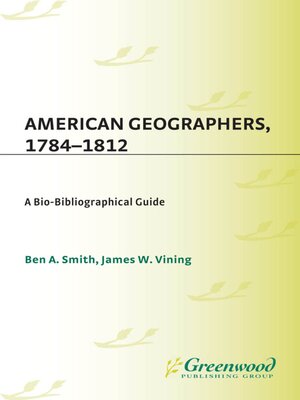 cover image of American Geographers, 1784-1812